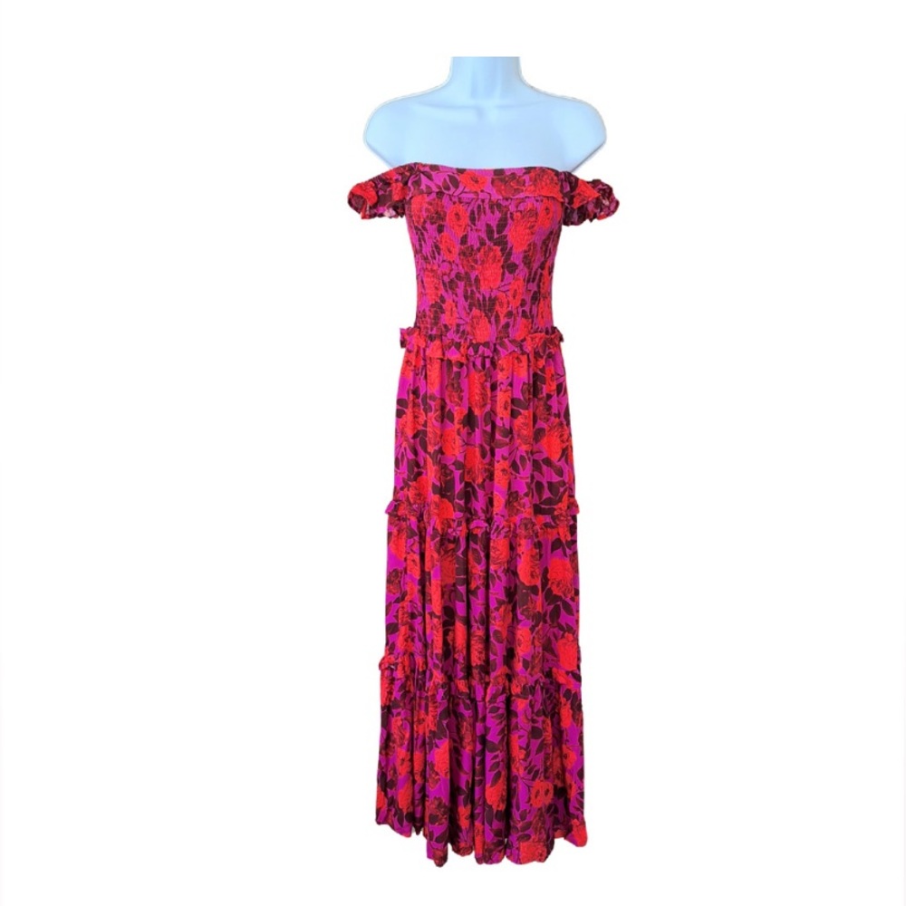 Anthropologie ‘Abel the Label’ Reign Smocked Floral Tiered Layer Ruffle Maxi XS - Picture 6 of 11